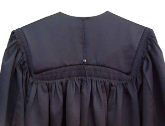 Masters Gown DELUXE - Black Color in Matte Finish - BACK
